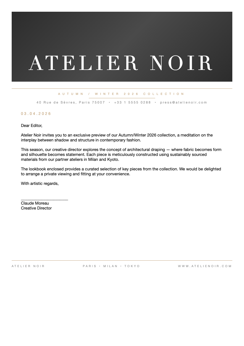 Fashion lookbook decorative letterhead